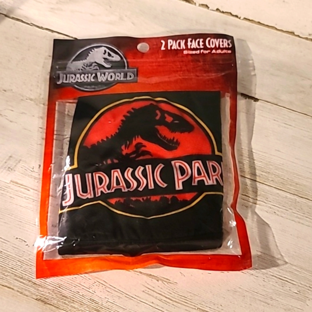 Jurassic World Jurassic Park 2 Pack Face Covers Sized for Adults